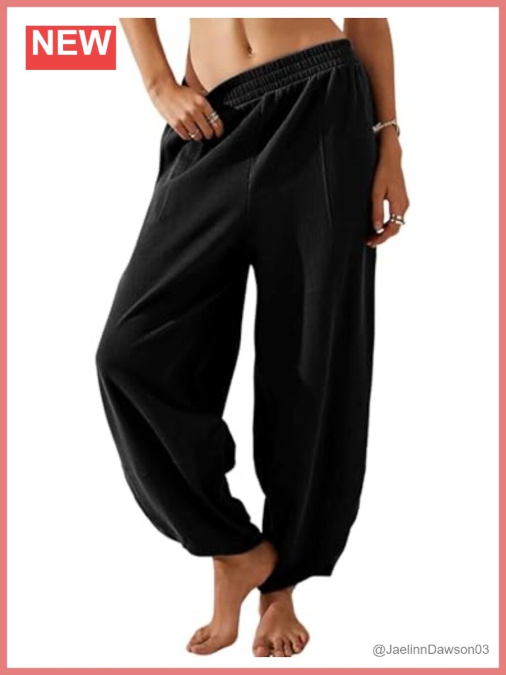 Wide Leg Palazzo Harem Pants Cotton Casual Loose Elastic Waist Beach